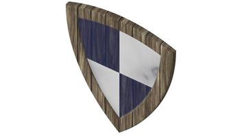 escudo de madera medieval 3d ilustración render foto