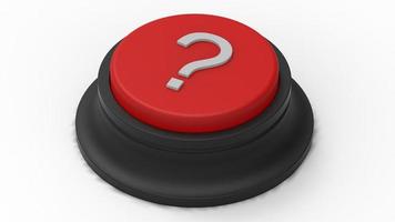 question mark red button isolated 3d illustration render photo