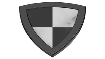 shield stripes white black wood medieval 3d illustration render photo