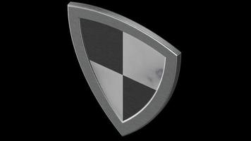 escudo negro blanco plata medieval 3d ilustración render foto