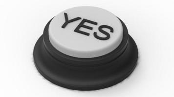 white yes button isolated 3d illustration render photo