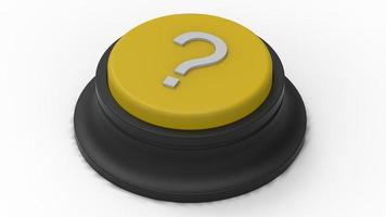 yellow question mark button isolated 3d illustration render photo