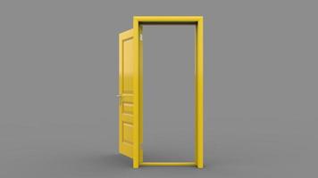 Set of different yellow door isolated 3d illustration render on empty background photo