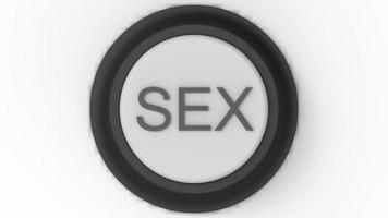 white sex button isolated 3d illustration render photo
