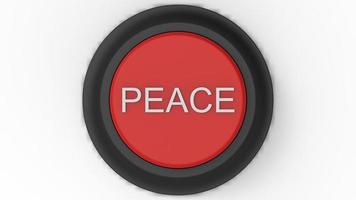 botón rojo paz aislado 3d ilustración render foto