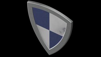 shield silver medieval blue 3d illustration render photo