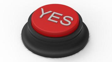 red yes button isolated 3d illustration render photo