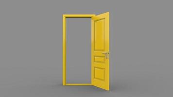 Set of different yellow door isolated 3d illustration render on empty background photo