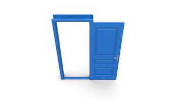 Set of different blue door isolated 3d illustration render on white background photo