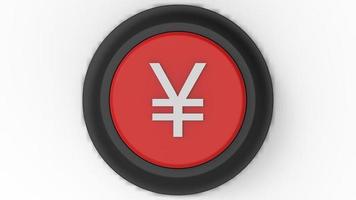 red button yuan yen isolated 3d illustration render photo