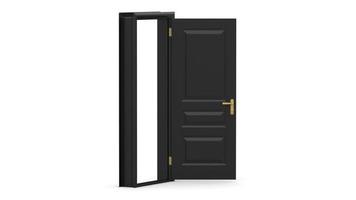 Set of different black door isolated 3d illustration render on white background photo