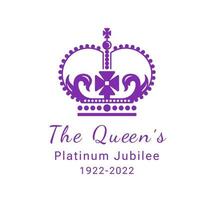 The Queen's Platinum Jubilee. 2022. Celebration Queen Elizabeth. Vector illustration about 70 years of service. Design for banner, greeting card.