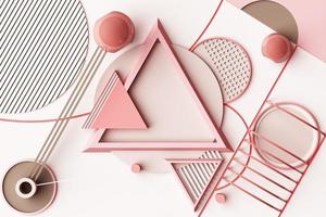 diseño con composición de formas geométricas estilo memphis en tono pastel. ilustración de renderizado 3d foto