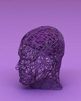 Abstract concept colorful of men and his brain and body 3d rendering photo