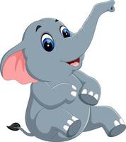 illustration of Cute elephant cartoon vector