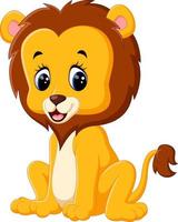 Cute cartoon lion vector
