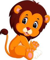 illustration of cute baby lion cartoon vector
