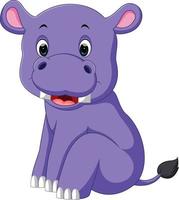 Cartoon cute baby hippo vector