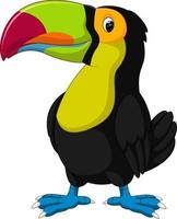 Cartoon happy bird toucan vector