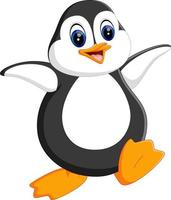 ilustración de dibujos animados lindo pingüino