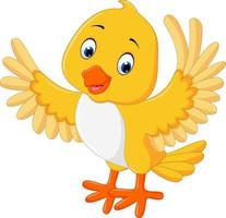 Cute yellow bird cartoon vector