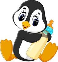 ilustración de dibujos animados lindo pingüino vector