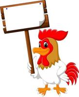 gallo de pollo de dibujos animados vector