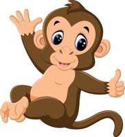 illustration of cute monkey cartoon vector