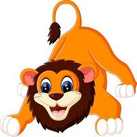 illustration of cute baby lion cartoon vector