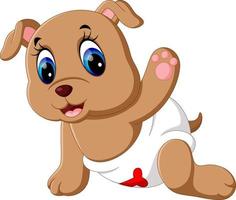 illustration of Cute baby dog cartoon vector