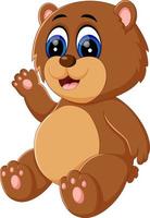 illustration of cute baby bear cartoon vector