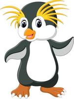 Happy cartoon penguin rockhopper vector