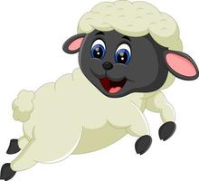 Cute cartoon sheep character vector