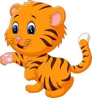 illustration of cute baby tiger vector