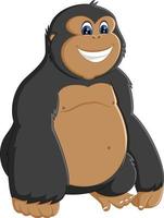 Funny gorilla cartoon of illustration vector