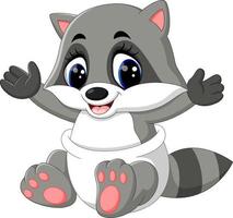 illustration of baby raccoon cartoon vector