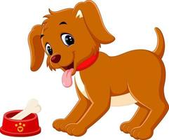 Cute dog cartoon vector