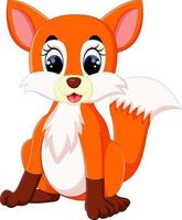 Cute fox cartoon vector