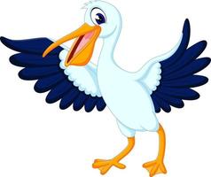 illustration of cute pelican cartoon vector