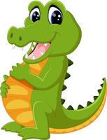 cute crocodile cartoon vector