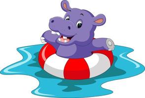 dibujos animados lindo hipopótamo vector