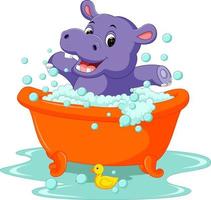 cute baby hippo Cartoon vector