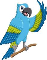 illustration of Cartoon macaw flying