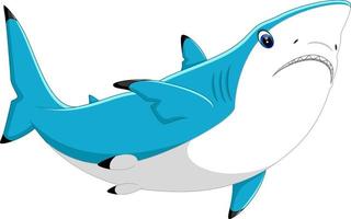 ilustración de dibujos animados lindo tiburón vector