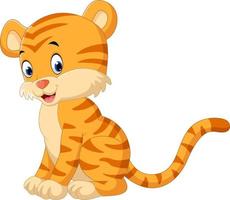 Cute tiger cartoon vector