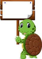 Cute turtle cartoon vector