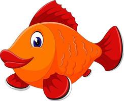 cute fish with big mouth cartoon vector