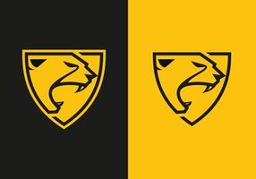 shield cheetah logo design vector
