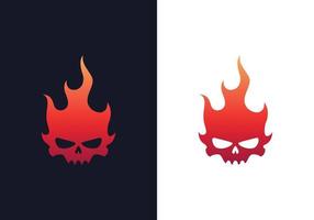 fire skull logo design vector