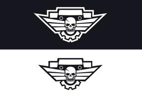 diseño del logotipo del jinete del cráneo vector